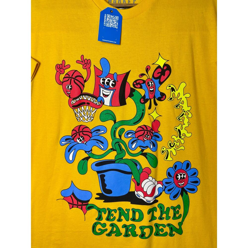 NEW - Market 'Tend The Garden' Short Sleeve Tee - Yellow XL - Picture 3 of 5